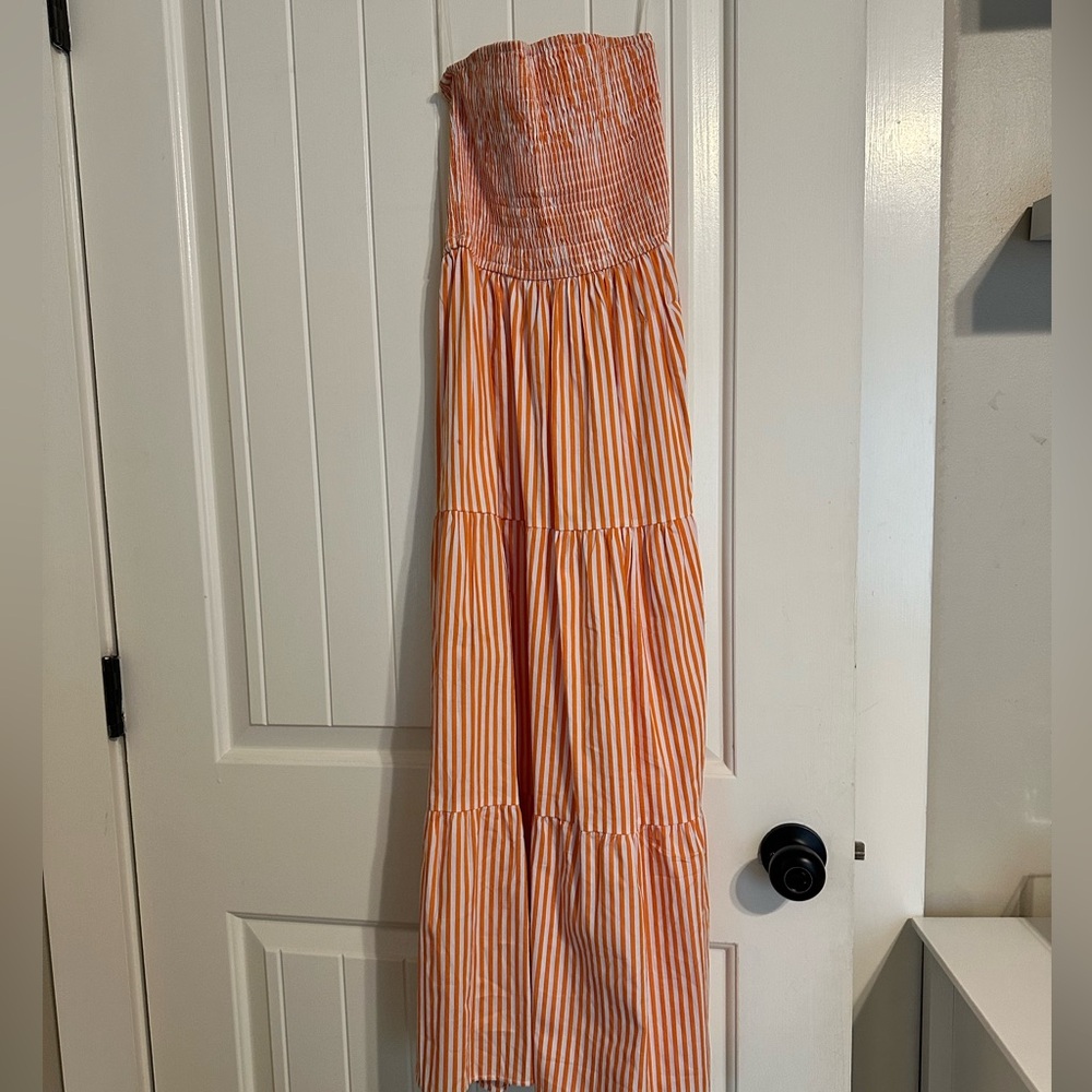 Petal & Pup Vibrant Orange and White Dress